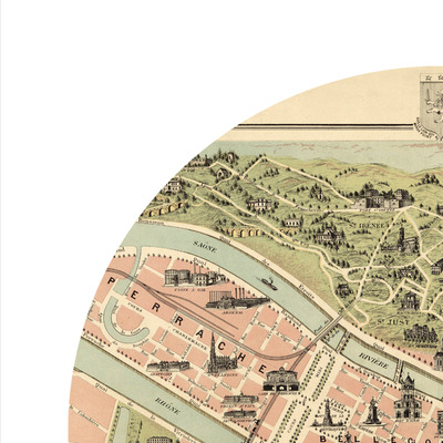 Lyon - city poster - city map poster print