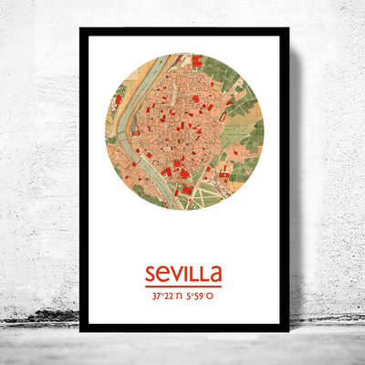 Sevilla - city poster - city map poster print - Thumbnail 2