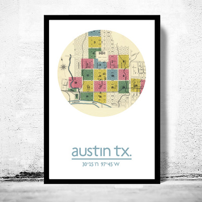 Austin tx - city poster - city map poster print - Thumbnail 2