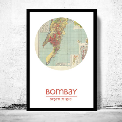 Bombay - city poster - city map poster print