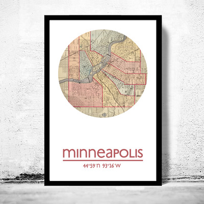 Minneapolis - city poster - city map poster print - Thumbnail 4