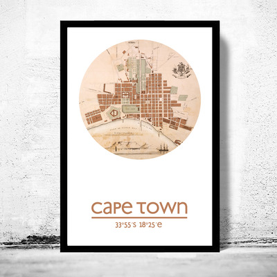 Cape town - city poster - city map poster print