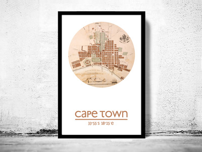 CAPE TOWN - city poster - city map poster print