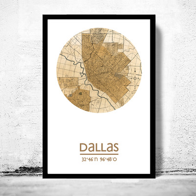 Dallas - city poster - city map poster print - Thumbnail 5