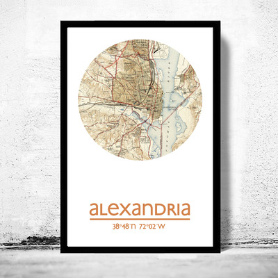 Alexandria va - city poster - city map poster print