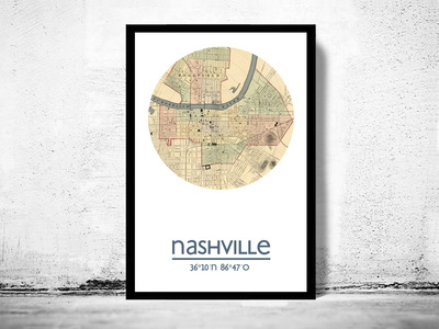 NASHVILLE - city poster - city map poster print