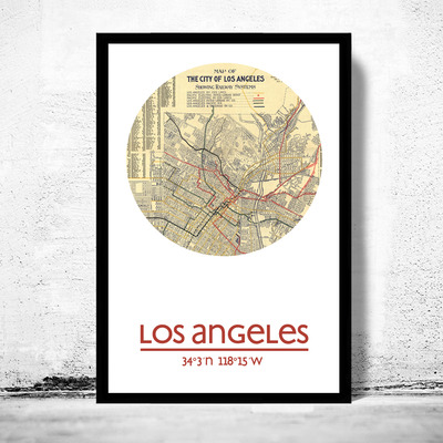 Los angeles (2) - city poster - city map poster print - Thumbnail 3