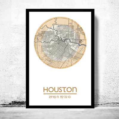 Houston (2) - city poster - city map poster print