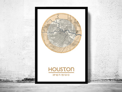 HOUSTON (2) - city poster - city map poster print