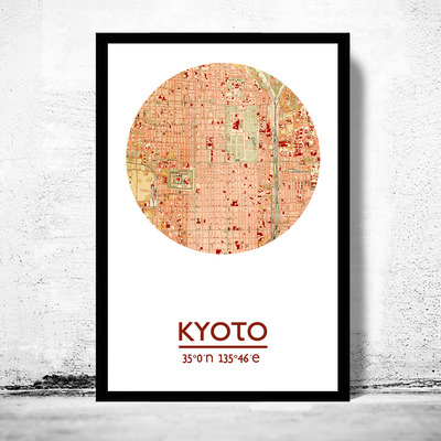 Kyoto - city poster - city map poster print - Thumbnail 2