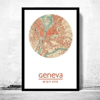 Geneva - city poster - city map poster print - Thumbnail 3