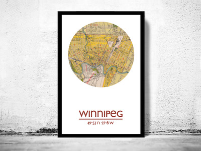 WINNIPEG - city poster - city map poster print