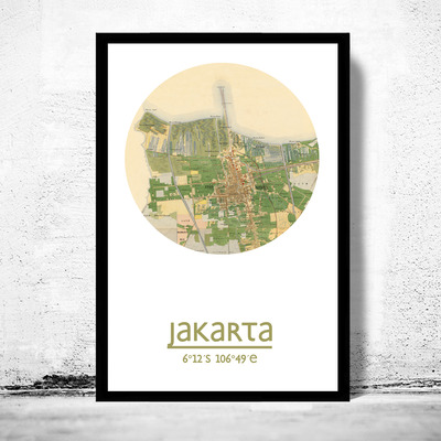 Jakarta - city poster - city map poster print - Thumbnail 2