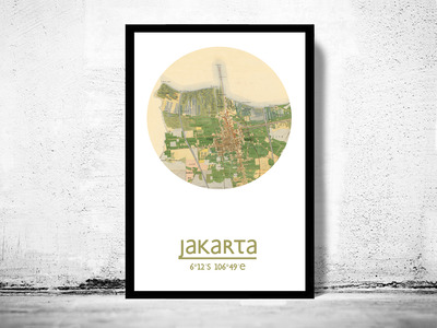 JAKARTA - city poster - city map poster print