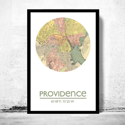 Providence - city poster - city map poster print