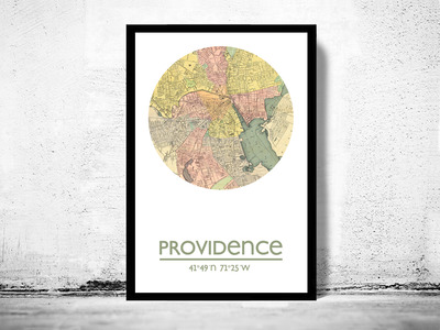 PROVIDENCE - city poster - city map poster print