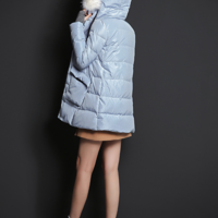 OTHERMIX LIGHT BLUE NAVY WOOLEN WARM HOODED WINTER COAT 5MV4080N - Thumbnail 2