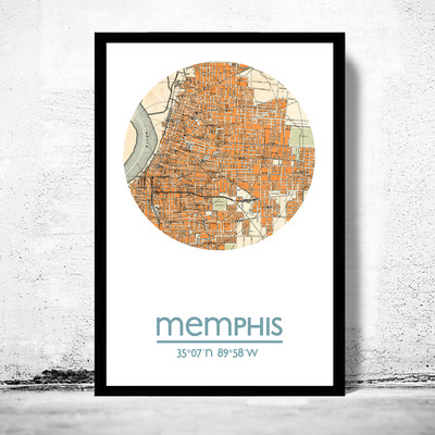 Memphis - city poster - city map poster print