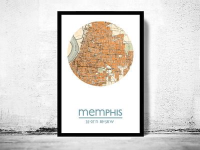 MEMPHIS - city poster - city map poster print