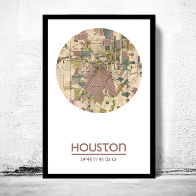 Houston - city poster - city map poster print