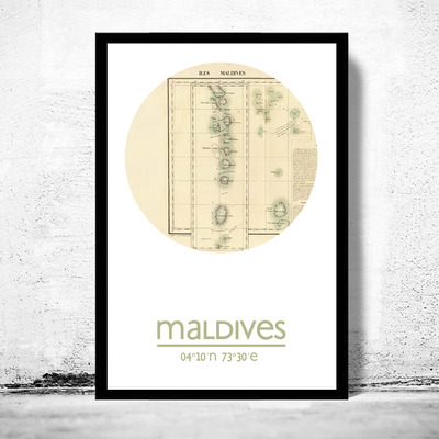 Maldives - city poster - city map poster print