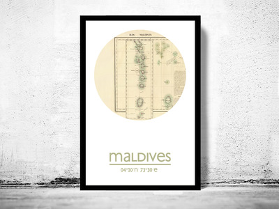 MALDIVES - city poster - city map poster print