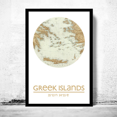 Greek islands - city poster - city map poster print