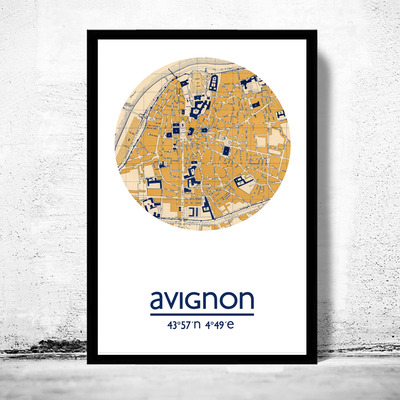 Avignon - city poster - city map poster print