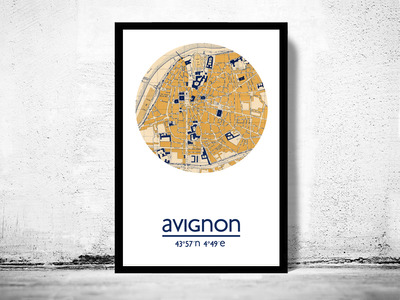 AVIGNON - city poster - city map poster print