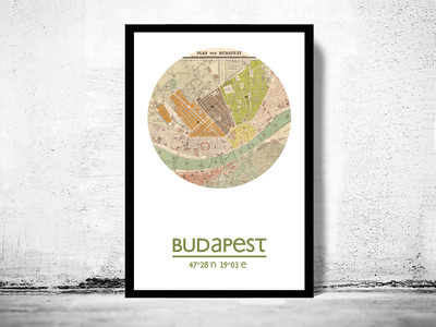 BUDAPEST - city poster - city map poster print