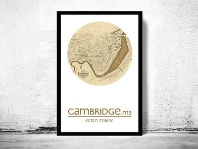 CAMBRIDGE MA - city poster - city map poster print