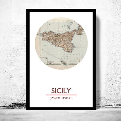 Sicily - city poster - city map poster print