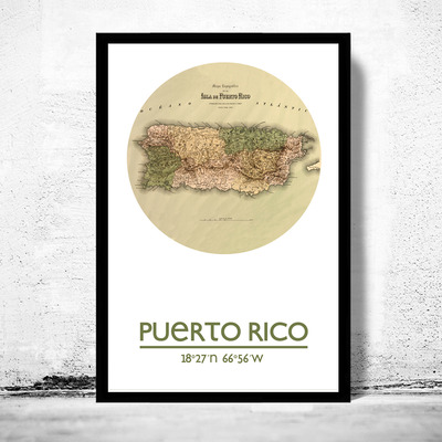 Puerto rico - city poster - city map poster print