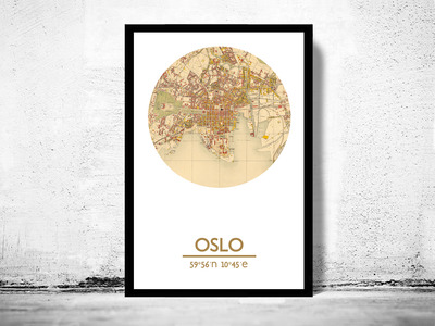 OSLO - city poster - city map poster print
