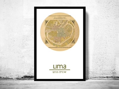 LIMA PERU - city poster - city map poster print