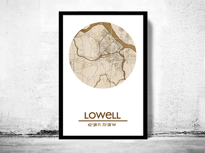 LOWELL - city poster - city map poster print