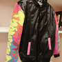 BIGBANG COLORFUL BLACK SYNTHETIC LEATHER BASEBALL SLIM FIT JACKET-2