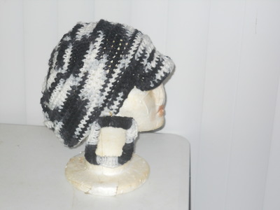 Crochet Big Slouchy Hat with Square  Earrings 