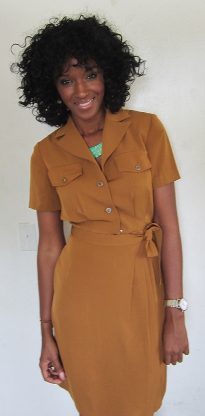 Deep camel colored structured dress by liz claiborne