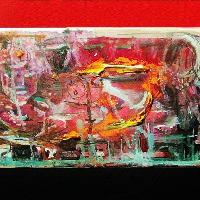 Skulls and steam, a painting