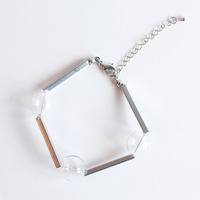 Metallic Glass Beads Bracelet BL1006 - Thumbnail 2