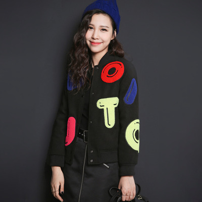Patchwork with multi colors figured baseball jacket 5mj4080n - Thumbnail 5