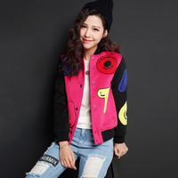 PATCHWORK WITH MULTI COLORS FIGURED BASEBALL JACKET 5MJ4080N - Thumbnail 4