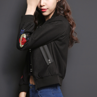 KOREAN FASHION MONOGRAM WINE RED BLACK BASEBALL JACKET 5MJ4089X - Thumbnail 3