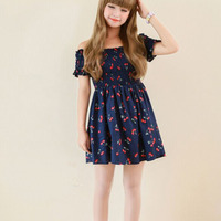 Lolita High Waist Cherry Dress - Thumbnail 2