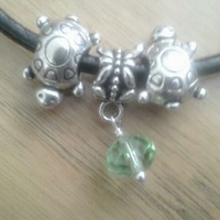 Light Green Crystal & Turtle Spacers Charm Bracelet - Thumbnail 1