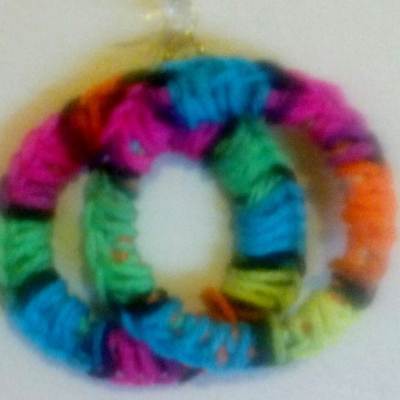 Crochet circle earrings mix colors
