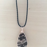 Jasper Wire Wrapped Necklace - Thumbnail 1