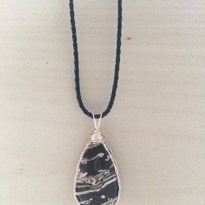 Jasper wire wrapped necklace