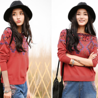 MONGOLIAN EXOTIC STYLE GEOMETRIC JACQUARD SWEATER 51151254 - Thumbnail 1